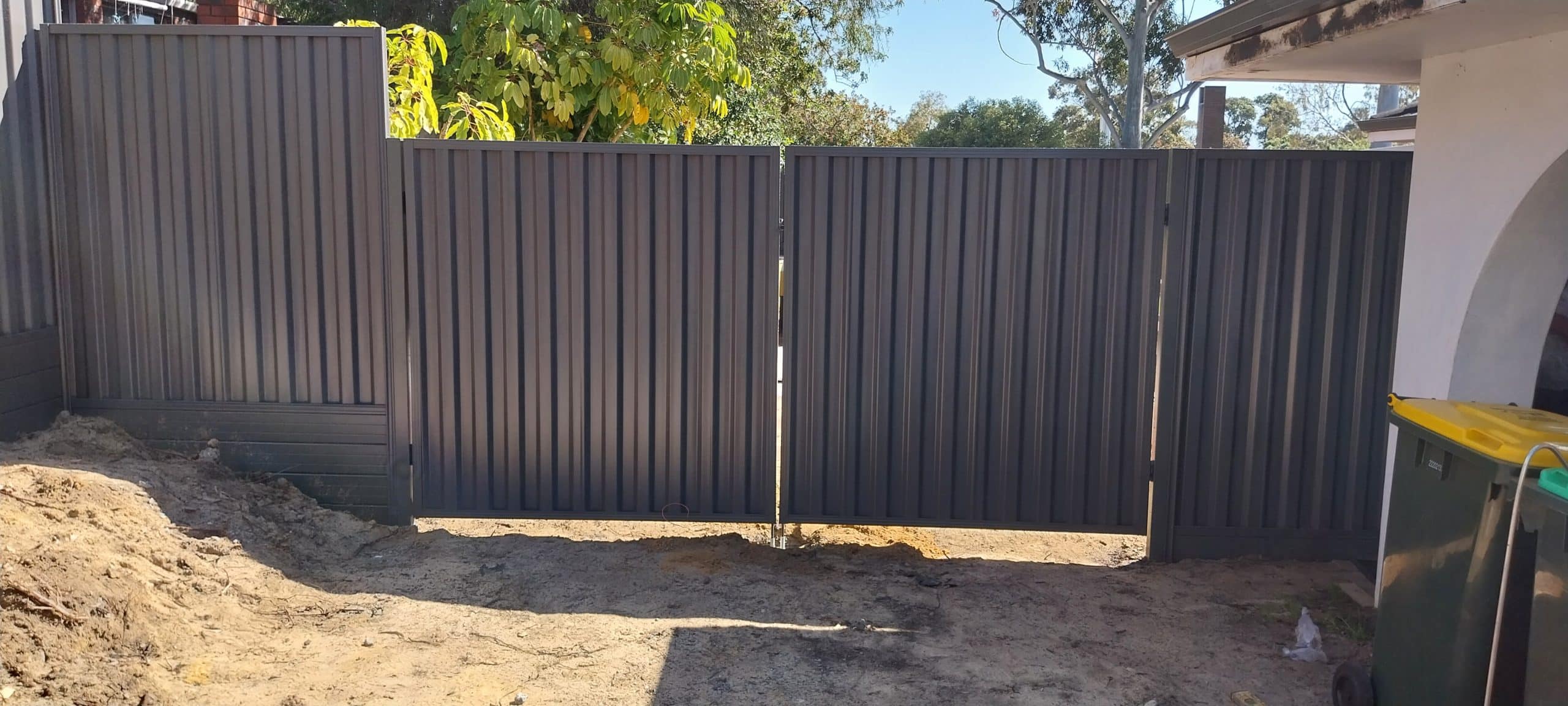 3.6m Double Gate made from Colorbond Steel installed by Fosters Fencing